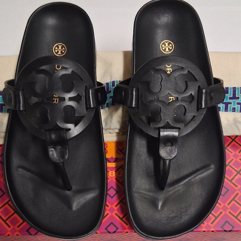 Tory Burch Women’s Miller Cloud Sandals – Perfect Black – Size 4 Medium New